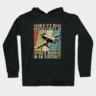 Easily Distracted By Airplanes Retro Airplane Funny Pilot Hoodie